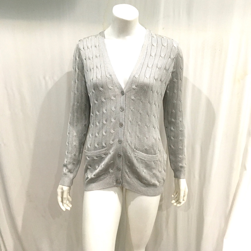 Ralph Lauren Black Label Womans Gray Silk Sweater
